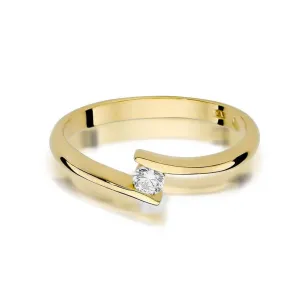 Złoty Pierścionek 585 z diamentem brylant 0,09ct