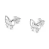Złote kolczyki kokardki próba 585 z brylantami 0,08ct