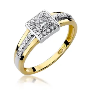 Złoty Pierścionek 585 z diamentem brylant 0,29ct