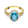 Złoty Pierścionek 585 z diamentem topaz 1,70ct