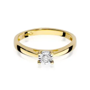 Złoty Pierścionek 585 z diamentem brylant 0,08ct