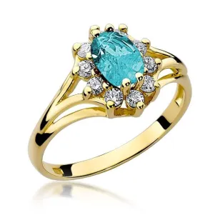 Złoty pierścionek z diamentem EY-37 topaz