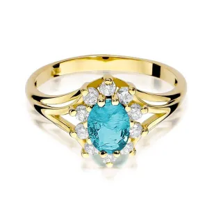 Złoty Pierścionek 585 z diamentem topaz 0,90ct