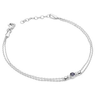 Bransoletka złota 585 z Szafirem i Diamentami 0.15ct