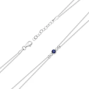 Bransoletka złota 585 z Szafirem i Diamentami 0.15ct