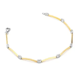 ⭐ Bransoletka złote owale i diamentowane kulki ♥ Ergold