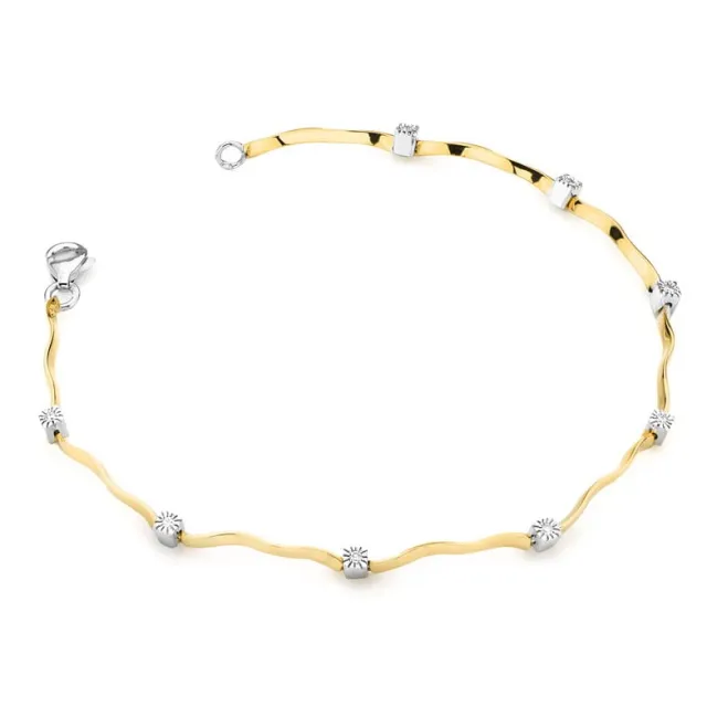 Bransoletka złota 585 z Diamentami 0.08ct