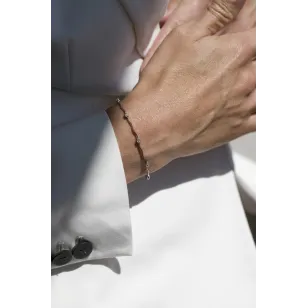⭐ Bransoletka złote owale i diamentowane kulki ♥ Ergold