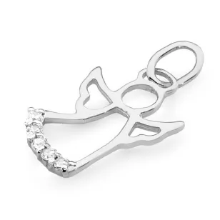 Złota Zawieszka Aniołek 585 z Diamentami 0,07ct