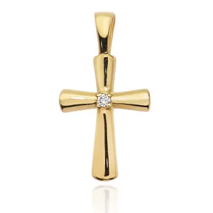Złoty krzyżyk 585 z Diamentami 0,0145ct