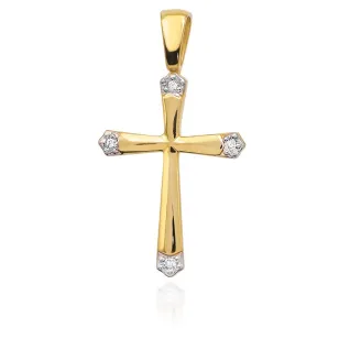 Złoty krzyżyk 585 z Diamentami 0,02ct