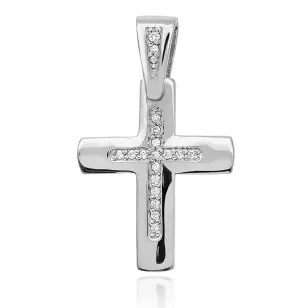 Złoty krzyżyk 585 z Diamentami 0,09ct