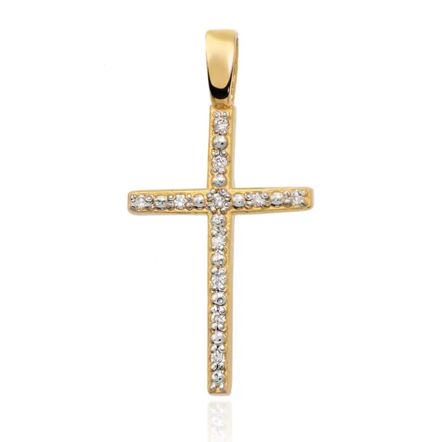 Złoty krzyżyk 585 z Diamentami 0,05ct