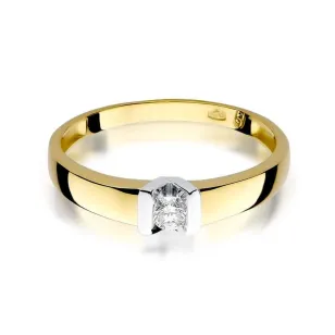 Złoty Pierścionek 585 z diamentem brylant 0,10ct