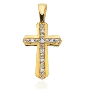 Złoty krzyżyk 585 z Diamentami 0,03ct