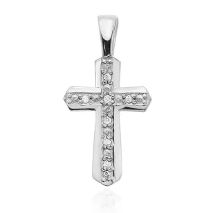 Złoty krzyżyk 585 z Diamentami 0,03ct