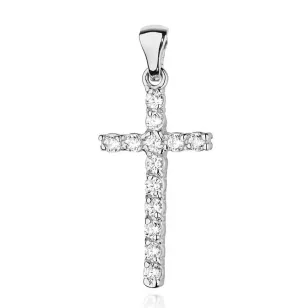 Złoty krzyżyk 585 z Diamentami 0,39ct