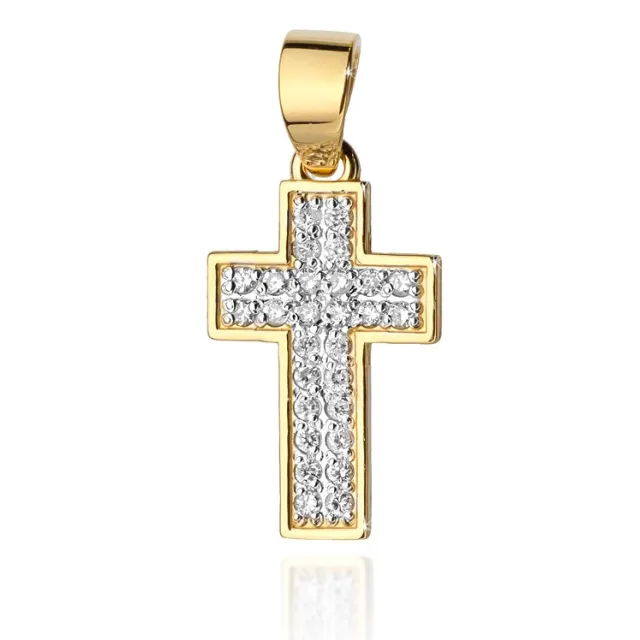 Złoty krzyżyk 585 z Diamentami 0,24ct
