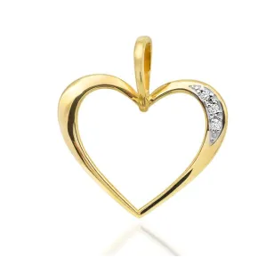 Złota Zawieszka Serce 585 z Diamentami 0,025ct