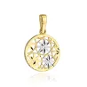 ⭐ Zawieszka kółko z diamentowanymi kwiatami w dwóch kolorach złota ♥ Ergold