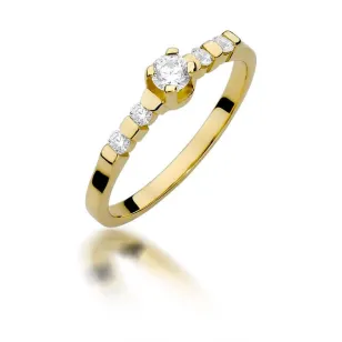 Złoty Pierścionek 585 z diamentem brylant 0,35ct