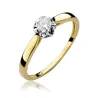 Złoty Pierścionek 585 z diamentem brylant 0,15ct