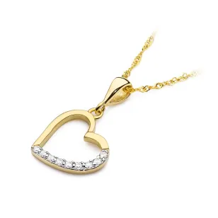 Złota Zawieszka Serce 585 z Diamentami 0,13ct