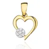 Złota Zawieszka Serce 585 z Diamentami 0,06ct