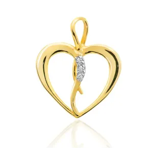 Złota Zawieszka Serce 585 z Diamentami 0,025ct