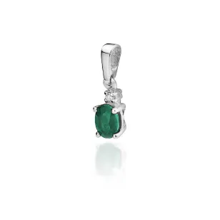 Złota Zawieszka 585 ze Szmaragdem i Diamentem 0,40ct