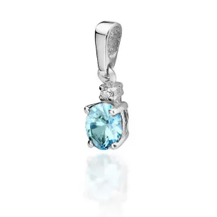 Złota Zawieszka 585 z Topazem i Diamentem 0,50ct