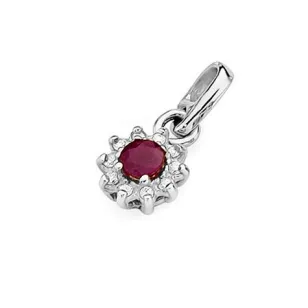 Złota Zawieszka 585 z Diamentami i Rubinem 0,15ct
