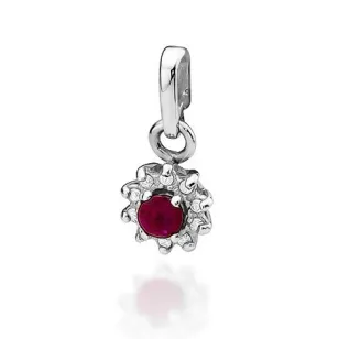 Złota Zawieszka 585 z Diamentami i Rubinem 0,15ct