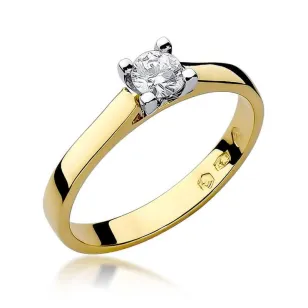 Złoty Pierścionek 585 z diamentem brylant 0,25ct
