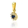 Złota Zawieszka 585 z Diamentami i Szafirem 0,15ct