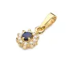 Złota Zawieszka 585 z Diamentami i Szafirem 0,15ct