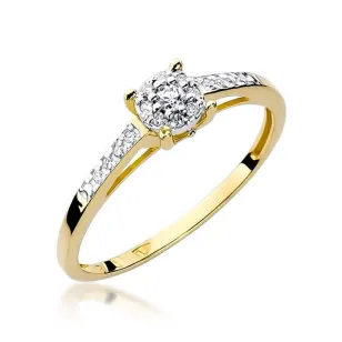 Złoty Pierścionek 585 z diamentem brylant 0,12ct