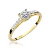 Złoty Pierścionek 585 z diamentem brylant 0,12ct