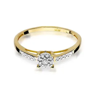 Złoty Pierścionek 585 z diamentem brylant 0,12ct