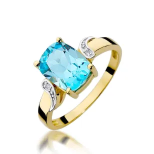 Złoty pierścionek z diamentem EY-400 topaz