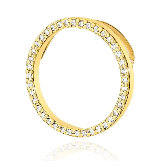 Złota Zawieszka Okrąg 585 z Diamentami 0,20ct