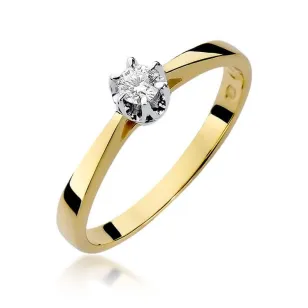 Złoty Pierścionek 585 z diamentem brylant 0,12ct