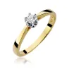 Złoty Pierścionek 585 z diamentem brylant 0,12ct