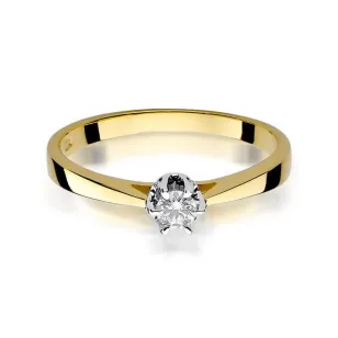 Złoty Pierścionek 585 z diamentem brylant 0,12ct