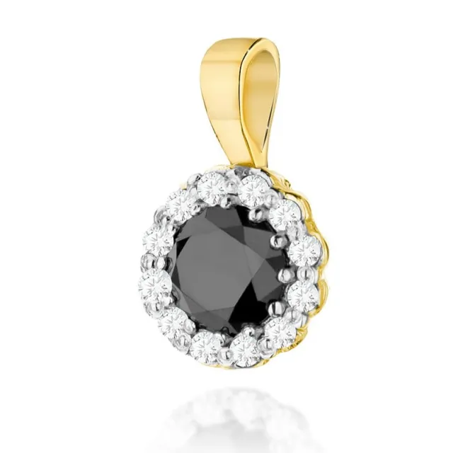 Złota Zawieszka 585 z Diamentami i Czarnym Diamentem 0,50ct