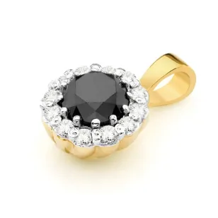 Złota Zawieszka 585 z Diamentami i Czarnym Diamentem 0,50ct