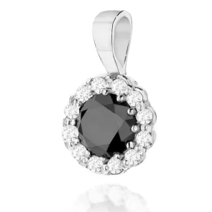 Złota Zawieszka 585 z Diamentami i Czarnym Diamentem 0,50ct