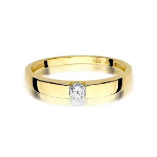 Złoty Pierścionek 585 z diamentem brylant 0,12ct