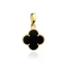 ⭐ Zawieszka złota z czarną koniczynką 8mm ♥ Ergold
