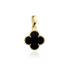 ⭐ Zawieszka złota z czarną koniczynką 6mm ♥ Ergold